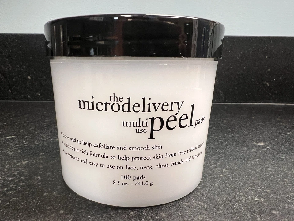 Almohadillas exfoliantes faciales multiuso Philosophy Microdelivery nuevas y selladas 100 almohadillas 8,5 OZ Foto 1 de 4