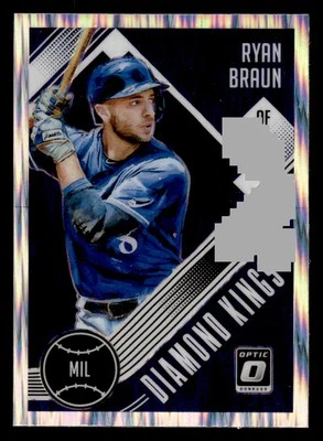 2018 Donruss Optic #16 Ryan Braun Shock Card Milwaukee Brewers - Image 1 of 2