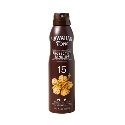 Spray bronceador aceite seco Hawaiian Tropic FPS 15 6 oz - sin oxibenzona Foto 1 de 4