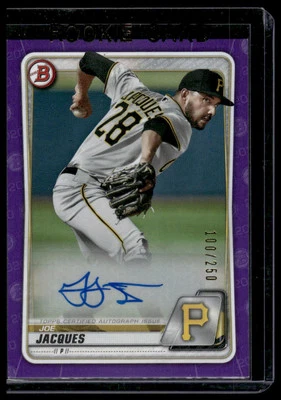 2020 Bowman #PA-JJ Joe Jacques Prospect Autographs Purple #/250 - Image 1 of 2
