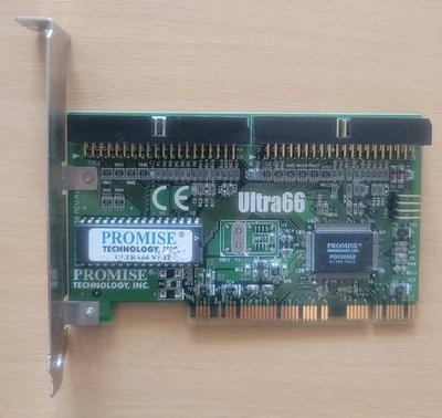 Promise Tech Ultra66 Dual IDE RAID PCI Controller Card Adapter TESTED READ DES - Image 1 of 4