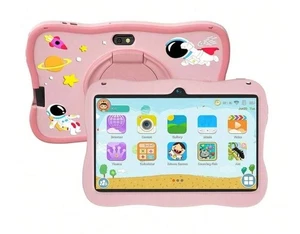 Kids Tablet 7 Inch, Android, 4GB+64GB Storage, Bundle, WIFI, Free Case NEW- pink - Picture 1 of 10