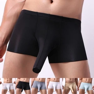 Breathable Men Ice Silk Underwear Elephant Nose U Convex Boxer Trunks Shorts - Picture 1 of 65