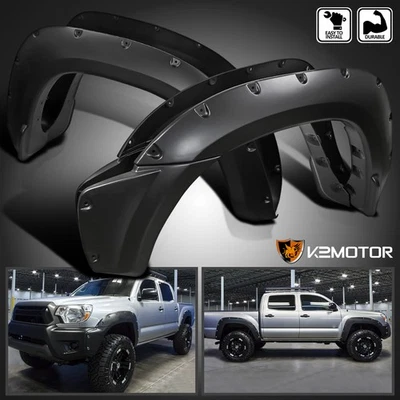 Fits 2012-2015 Toyota Tacoma Pocket Style Bolt On Rivet Fender Flares Smooth — 第 1/4 张图片