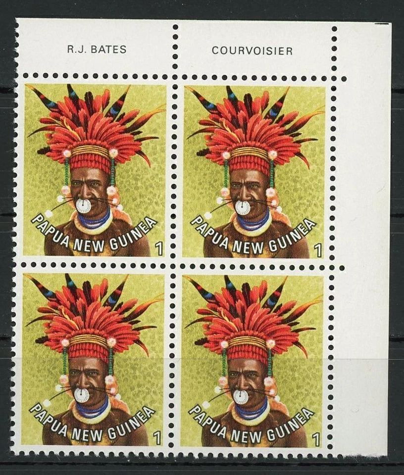Culture Ethnicity Papua New Guinea Block of 4 Stamps MNH - Image 1 of 1