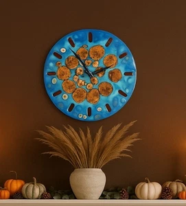 14" Wall Clock "Floating On Water" with Black Time Hands - One of A Kind!! - Picture 1 of 7