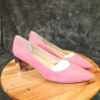 ANN TAYLOR ROSA GAMUZA PUNTIAGUDA PUNTA Bloque 2" Tacón Mujer Talla 8.5 M Foto 1 de 4