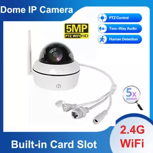 CCTV Wireless WIFI Auto Tracking Dome PTZ Kamera 5X Zoom HD 5MP IP Kamera IP66 - Bild 1 von 15