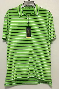 Polo Ralph Lauren Herren grün gestreift Performance Lisle Poloshirt Gr. M L XL 2XL - Bild 1 von 3