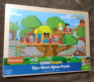 WOOD ACTIVITIES | FISHER PRICE LITTLE PEOPLE 12 PIECE WOOD JIGSAW PUZZLE TRHouse - Picture 1 of 2