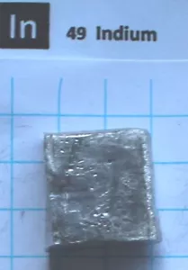 1 troy Oz (31.1 gram) Indium metal Bar 99.995% - Pure element 49 Sample - Picture 1 of 4