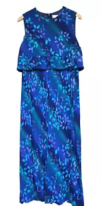 Vintage Dress Faux 2 Piece Crinkle Maxi Worthington Fit Modern 16 - Picture 1 of 10