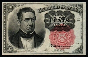 10c FIFTH Issue BEAUTIFUL UNC Red Seal William M Meredith Fractional Currency! - Picture 1 of 2