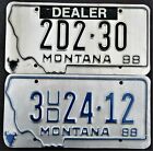 MONTANA Dealer & Used Dealer License Plate 1988 DUO - Reverse-Side Oddity!!!
