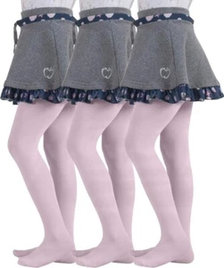 3 Pairs Girl Microfiber Tights Stretchy School Soft Uniform 40 Den 12/14 Years - Picture 1 of 4
