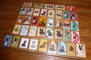38 TODAS LAS DIFERENTES TARJETAS DE JUEGO INTERCAMBIABLES DE COLECCIÓN PERROS 1930-1960 SOLTEROS BUENAS + - Imagen 1 de 7