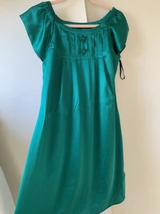 Woman’s Warehouse Green Silk Dress Size 12 - Picture 1 of 8
