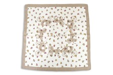 Coach Womens C0007 Beige Floral Horse Carriage Silk Square Scarf 36" O/S 8207-4
