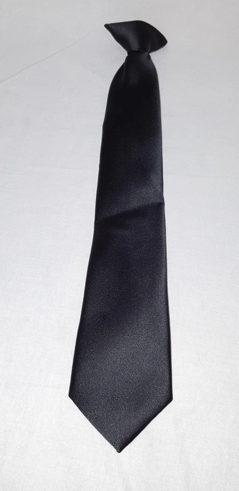 Corbata Corbata Negra 14" Poliéster Hecha Clip En IZOD Niños 2015 Sólida  Foto 1 de 4