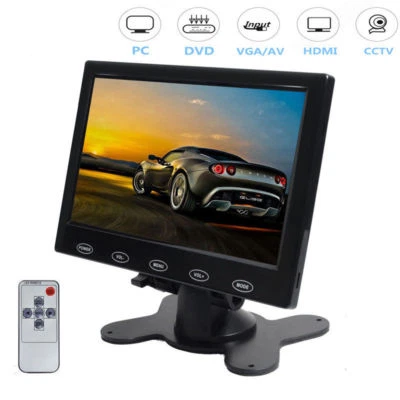 7"/9" Inch LCD Screen CCTV Security Monitor AV/RCA/VGA/HDMI w/Speaker+Adapter - Image 1 of 4