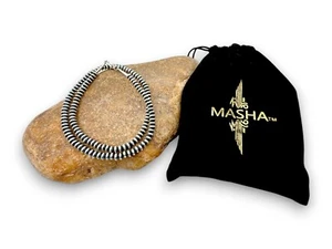Collar de cuentas planas platillo rondeles de plata de ley con perlas navajo 6 mm 24" 60624 - Imagen 1 de 9