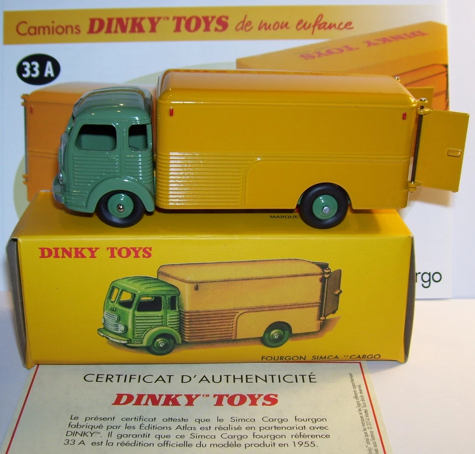 Dinky Toys Atlas Truck Van Simca Cargo Yellow Green Ref 33 A In Box - Image 1 of 1