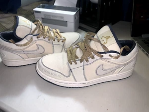 Air Jordan 1 Phat Canvas Low Derek Jeter Beautiful Shoes size 7.5 - Picture 1 of 9