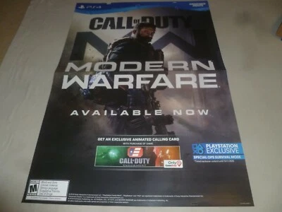 LARGE PS4 CALL OF DUTY MODERN WARFARE PROMO SIGN 2019 SONY ACTIVISION  - Image 1 of 4