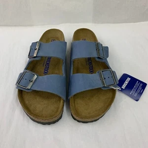 Birkenstock Neu ohne Karton Arizona staubig blau geöltes Leder weiches Fußbett schmal - Bild 1 von 4