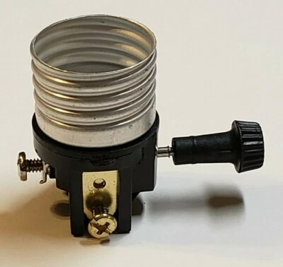 3-WAY TURN KNOB INTERIOR LAMP SOCKET FOR 3 WAY LIGHT BULB E26 NEW 30681J - Image 1 of 4