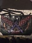 New! WO/Tags Accessory Works Multicolor Patchwork Purse w/brass Embelishments
