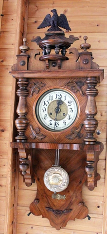 Hughe Kienzle Regulator Free Swinger Wallclock eagle on top Art Nouveau Cover
