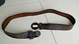 Vintage Boy Scout metal embossed buckle leather belt 1940/50s. good condition ! - Picture 1 of 5