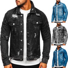 Jeansjacke Sweatjacke Jacke Classic Casual Übergangsjacke Herren BOLF Unifarben