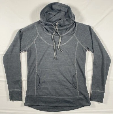 Pullover para mujer Kuhl Lea talla pequeña gris embudo capucha cuello 4186 agujeros para los pulgares Foto 1 de 4