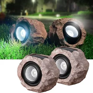 Solar Rock Lights 2 Pack Outdoor Decorative Garden Spot Lights,Waterproof Garden - Picture 1 of 7