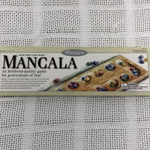 Mancala Solid Wood Board Game Board & Gemstones Pieces Pre-Owned - Picture 1 of 5