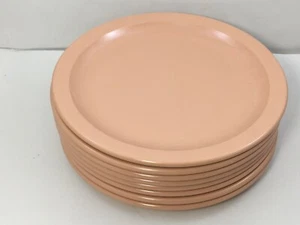 8 Vintage DALLAS WARE P-42 CORAL PINK MELAMINE MELMAC 7 1/8" PLATES USA - Picture 1 of 4