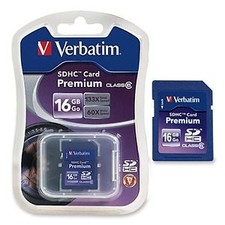 Verbatim Corporation Sdhc Card, 6 Speed Class, 16Gb Case Pack 3 (949030)