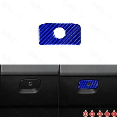 Blue Carbon Fiber Co-Pilot Storage Cover Trim For Jaguar F-PACE XE XF 2016-2020 — 第 1/4 张图片