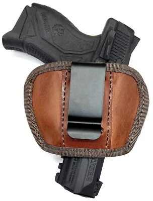 RH LH Brown Leather IWB OWB SOB Pants Holster for Autos Revolver CHOOSE GUN - Image 1 of 4