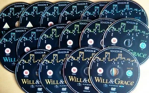 WILL & GRACE: THE COMPLETE SEASONS 1 - 8 DVD 2011 - PLEASE NOTE: DISCS ONLY! - Picture 1 of 8