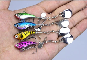 4PCS Metal VIB Fishing Lures 11g 8.8cm Spinnerbait Spoon Jigs Artificial Swim - Picture 1 of 14