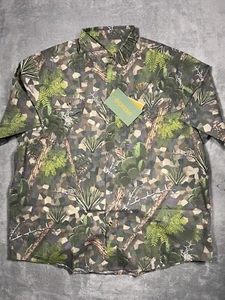 Cordia Mens Size 3XL Camo Button Down Short Sleeve Hunting Shirt Cactus Yucca - Picture 1 of 8