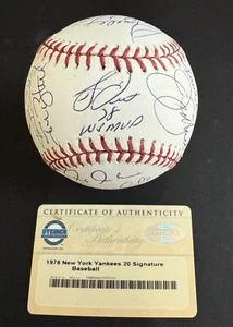 1978 Yankees Team Signed World Series Baseball Reggie Jackson Goose Steiner Coa - Picture 1 of 15