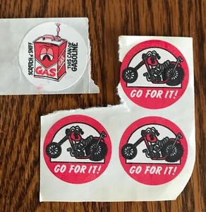 Vintage Scratch and Sniff Stickers Motorcycle Gas - Picture 1 of 4