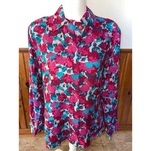 Blusa para mujer Country Sophisticates by Pendleton floral rosa azul con botones 8 - Imagen 1 de 10
