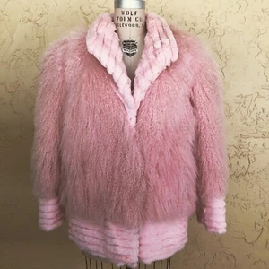 Vintage Mongolian Fur Coat Jacket Tibetan Lamb Shaggy Fur Avant Garde Glam Rock - Picture 1 of 9