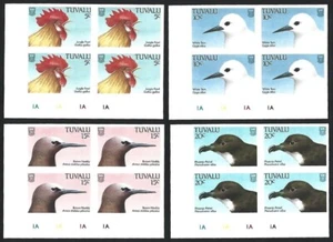 Tuvalu #496-84 1988 Aves Set de 16 BLOQUES IMPERATIVOS DE 4 MNH - Imagen 1 de 8
