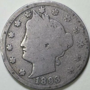 1893 Liberty Head Nickel - ** sehr guter Zustand ** - Bild 1 von 2